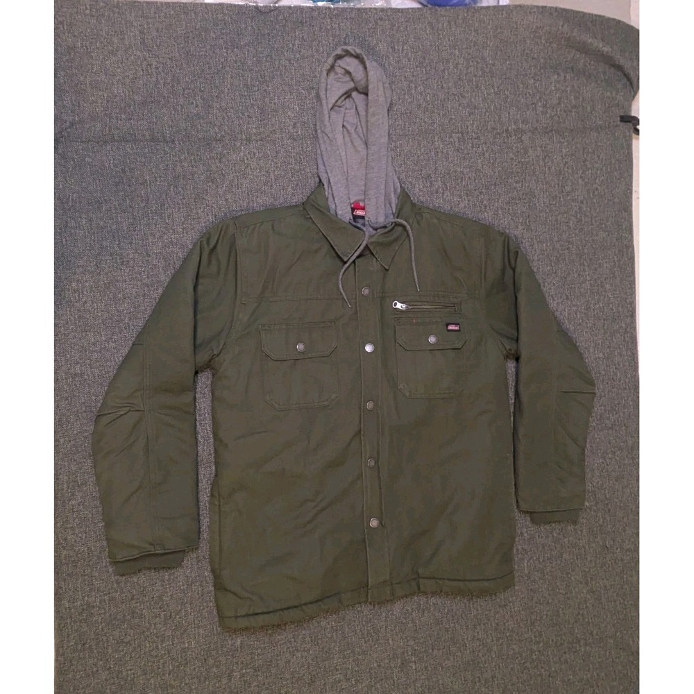 Vintage Dickies Jacket Mens Medium Green Chore Canvas Work Wear Quilt Lined Coat